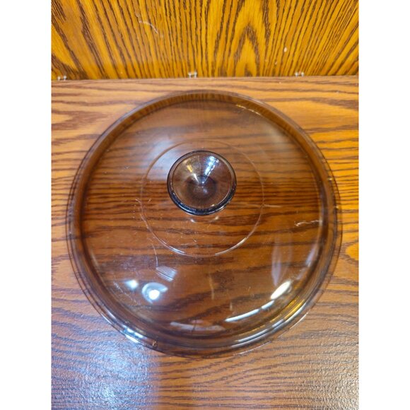 Pyrex Glasbake Amber Glass Lid10" Replacement Cover For Cookware - Picture 2 of 4